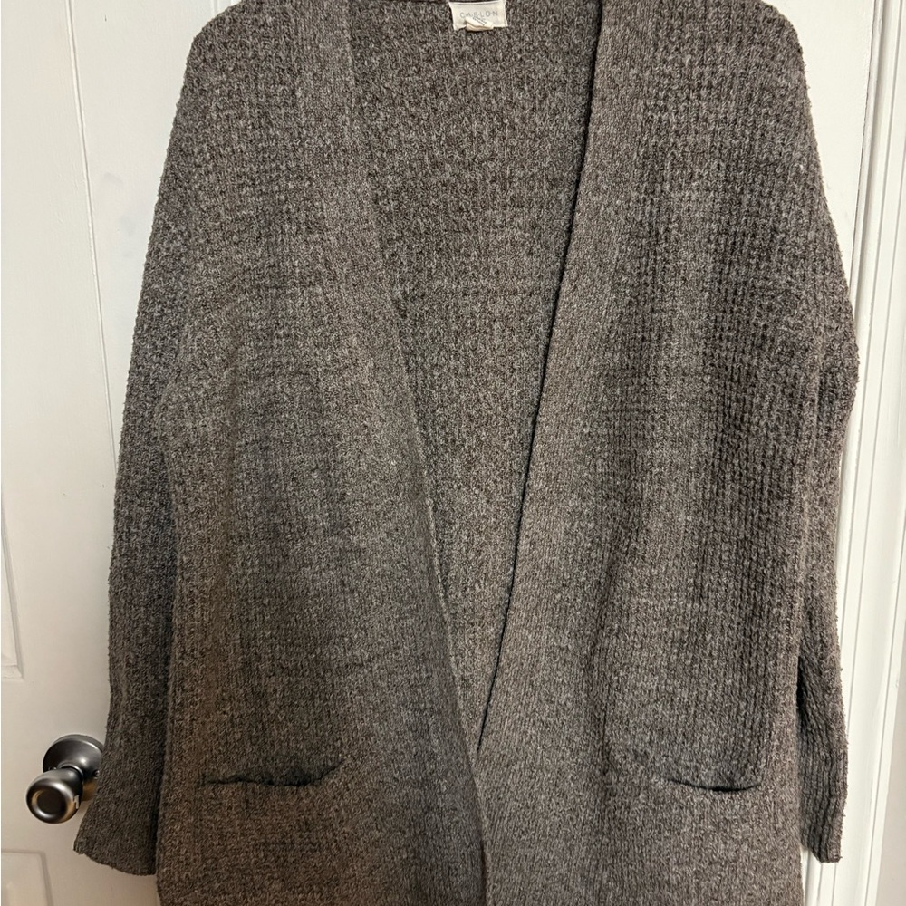 Caslon Brown Cardigan Sweater Chunky Knit